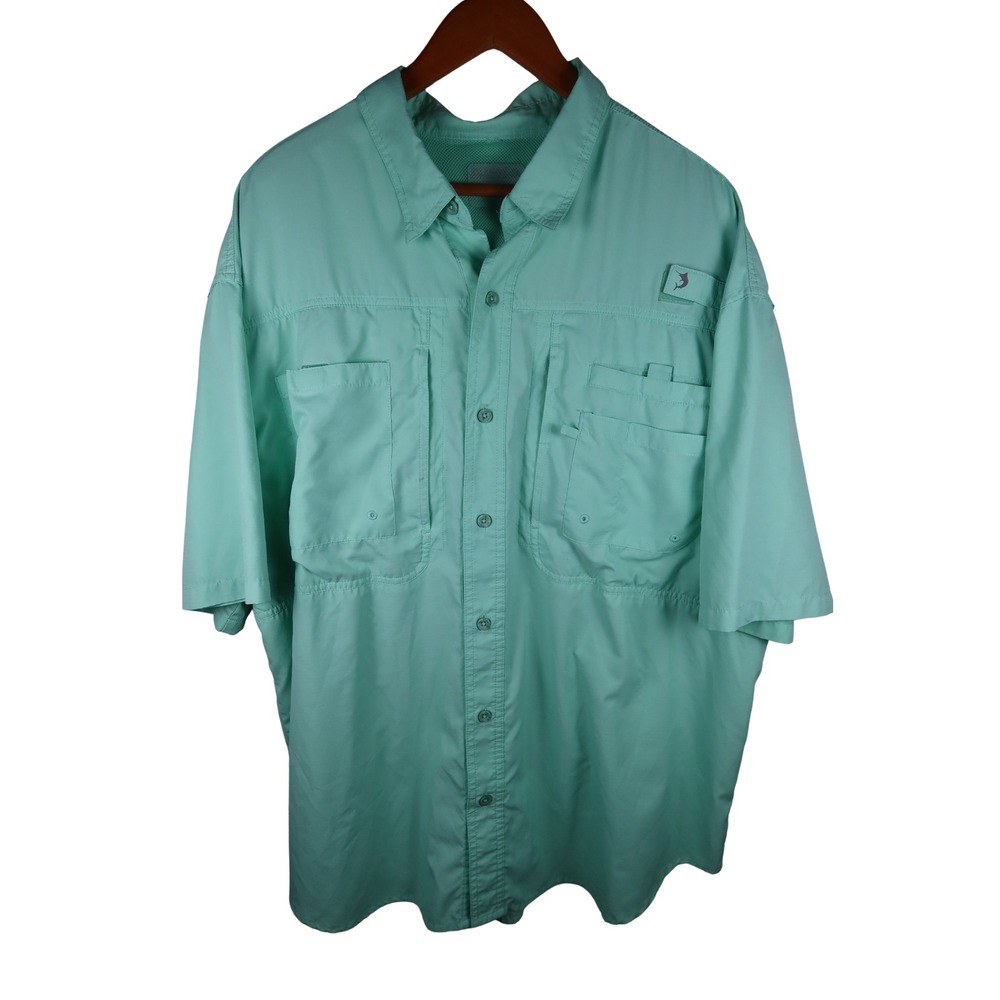Reel Legends Mens XXL Fishing Shirt Mint Green Vented